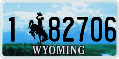 WY license plate 182706