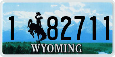 WY license plate 182711