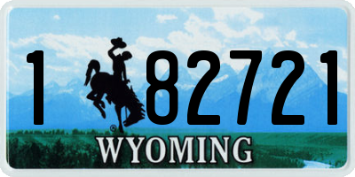 WY license plate 182721