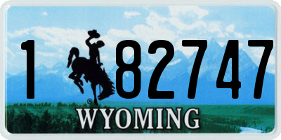 WY license plate 182747