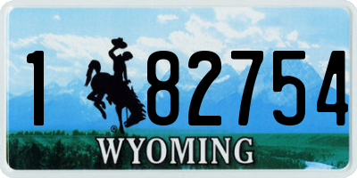 WY license plate 182754