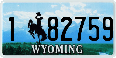 WY license plate 182759