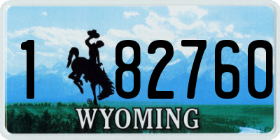 WY license plate 182760