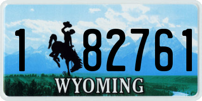 WY license plate 182761