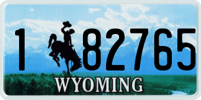 WY license plate 182765