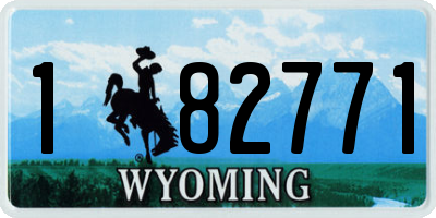 WY license plate 182771