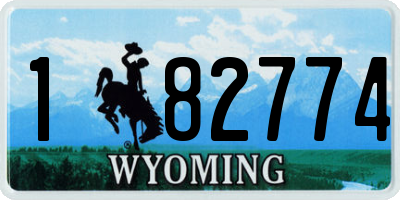 WY license plate 182774