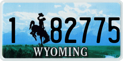 WY license plate 182775