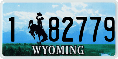 WY license plate 182779