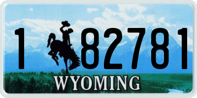 WY license plate 182781