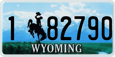 WY license plate 182790
