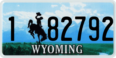 WY license plate 182792