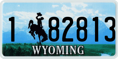 WY license plate 182813