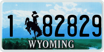 WY license plate 182829