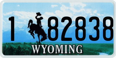 WY license plate 182838