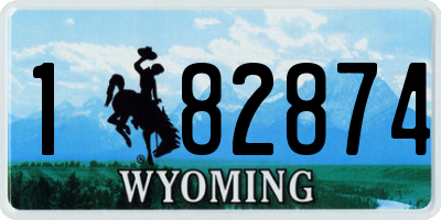 WY license plate 182874