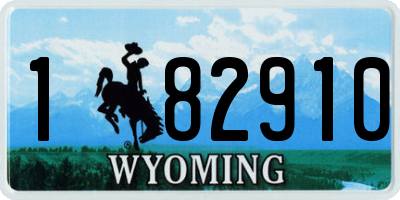 WY license plate 182910