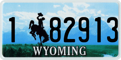 WY license plate 182913