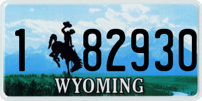 WY license plate 182930