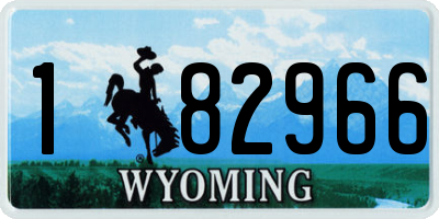 WY license plate 182966