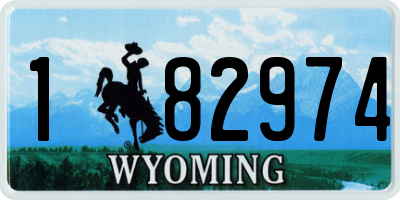 WY license plate 182974