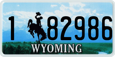 WY license plate 182986