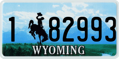WY license plate 182993