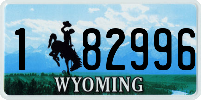WY license plate 182996