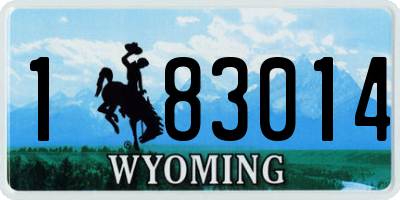 WY license plate 183014