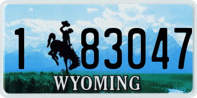 WY license plate 183047