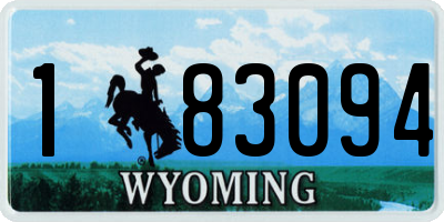 WY license plate 183094