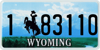 WY license plate 183110