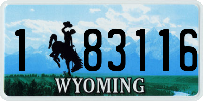 WY license plate 183116