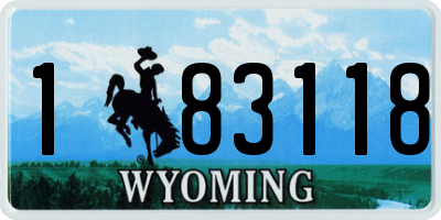WY license plate 183118