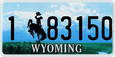 WY license plate 183150
