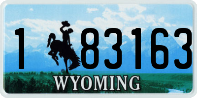 WY license plate 183163