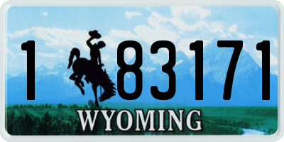 WY license plate 183171