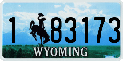 WY license plate 183173