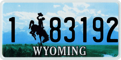 WY license plate 183192