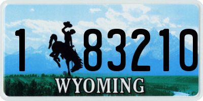 WY license plate 183210