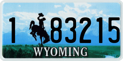 WY license plate 183215