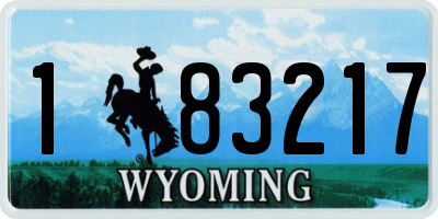 WY license plate 183217