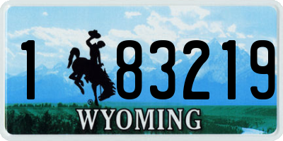 WY license plate 183219