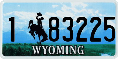 WY license plate 183225