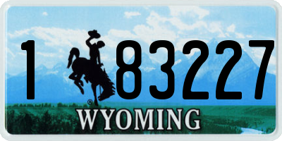 WY license plate 183227