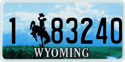 WY license plate 183240