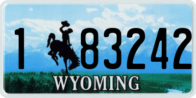 WY license plate 183242