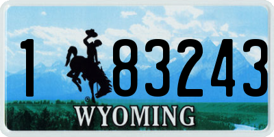 WY license plate 183243