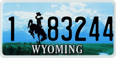 WY license plate 183244