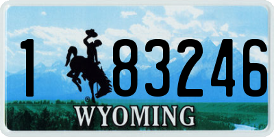 WY license plate 183246
